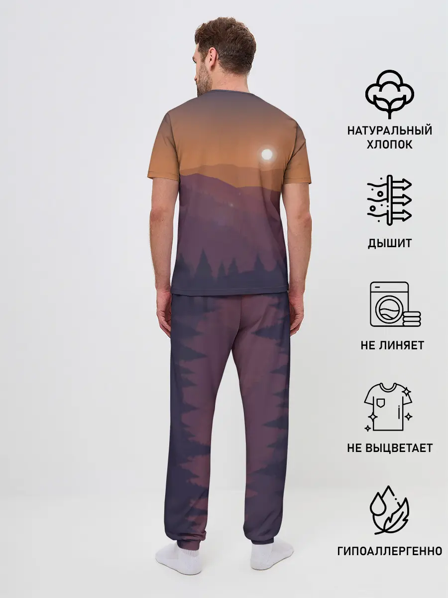 Мужская пижама с брюками / Горы