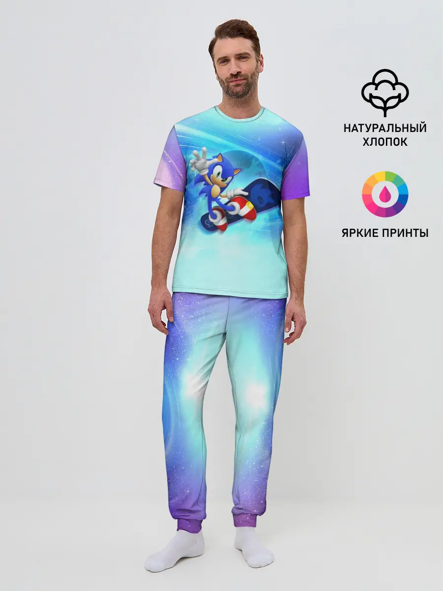Мужская пижама с брюками / Соник