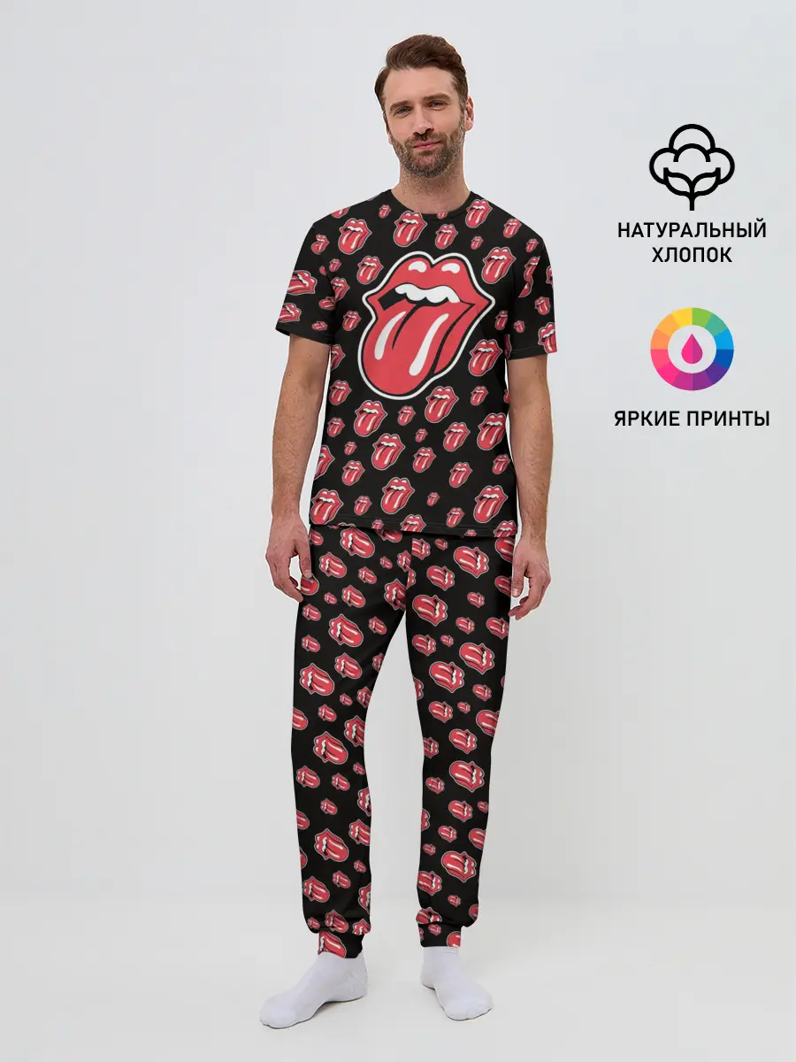Мужская пижама с брюками / rolling stones