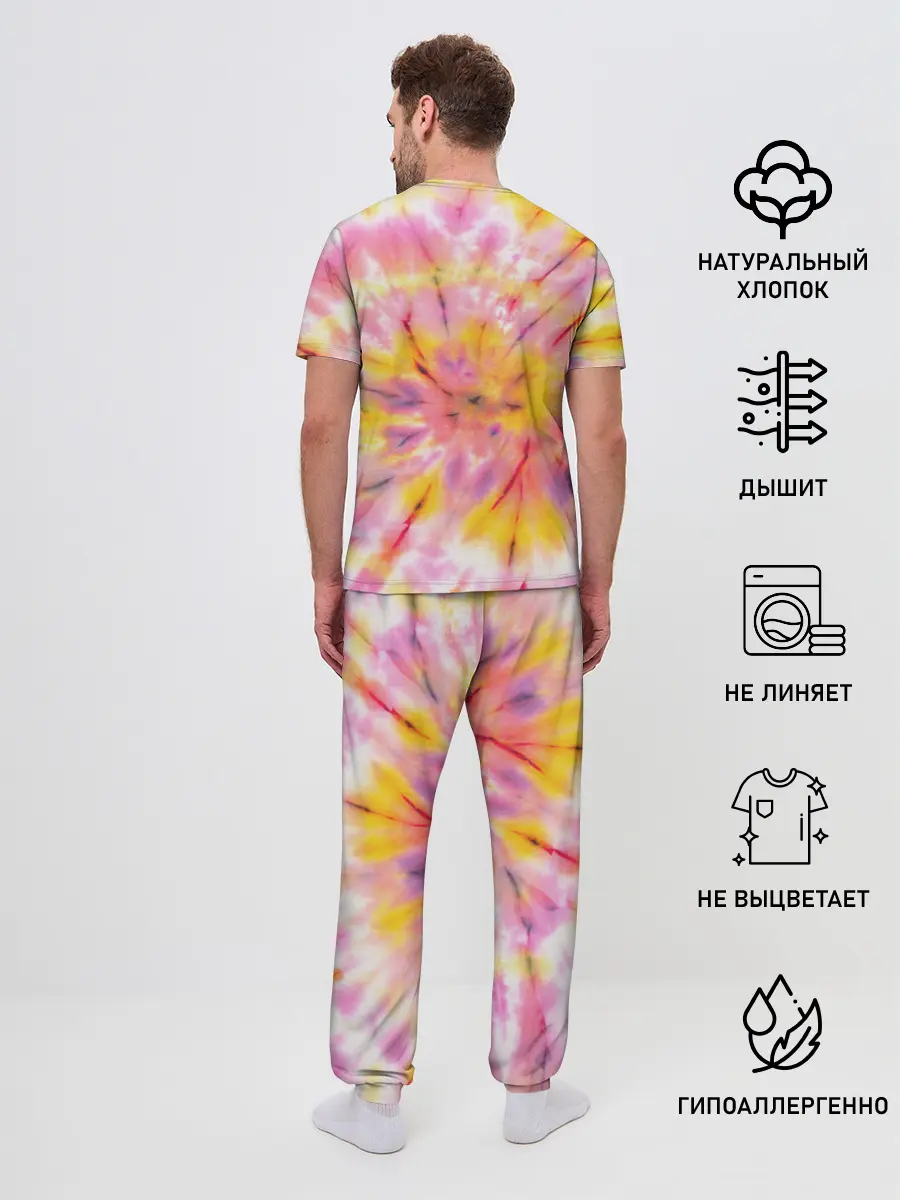 Мужская пижама с брюками / Rolling Stones tie-dye