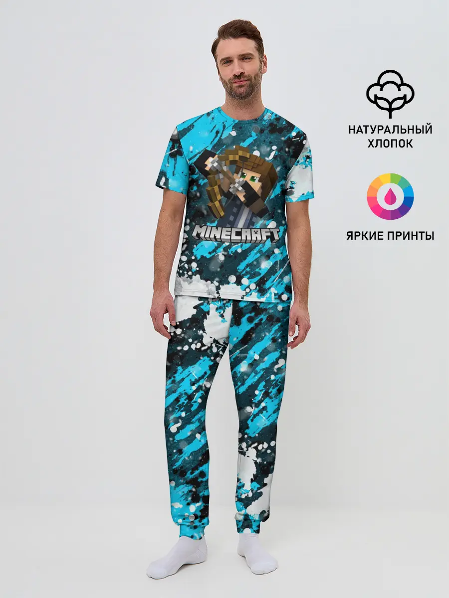 Мужская пижама с брюками / Minecraft / Майнкрафт