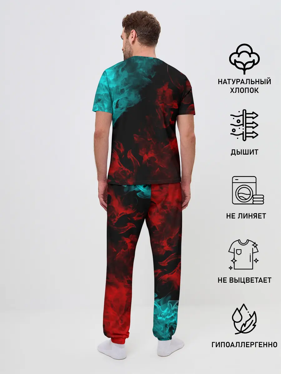 Мужская пижама с брюками / НЕОНОВЫЙ ОГОНЬ