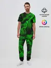 Мужская пижама с брюками / МОЛНИЯ GREEN NEON