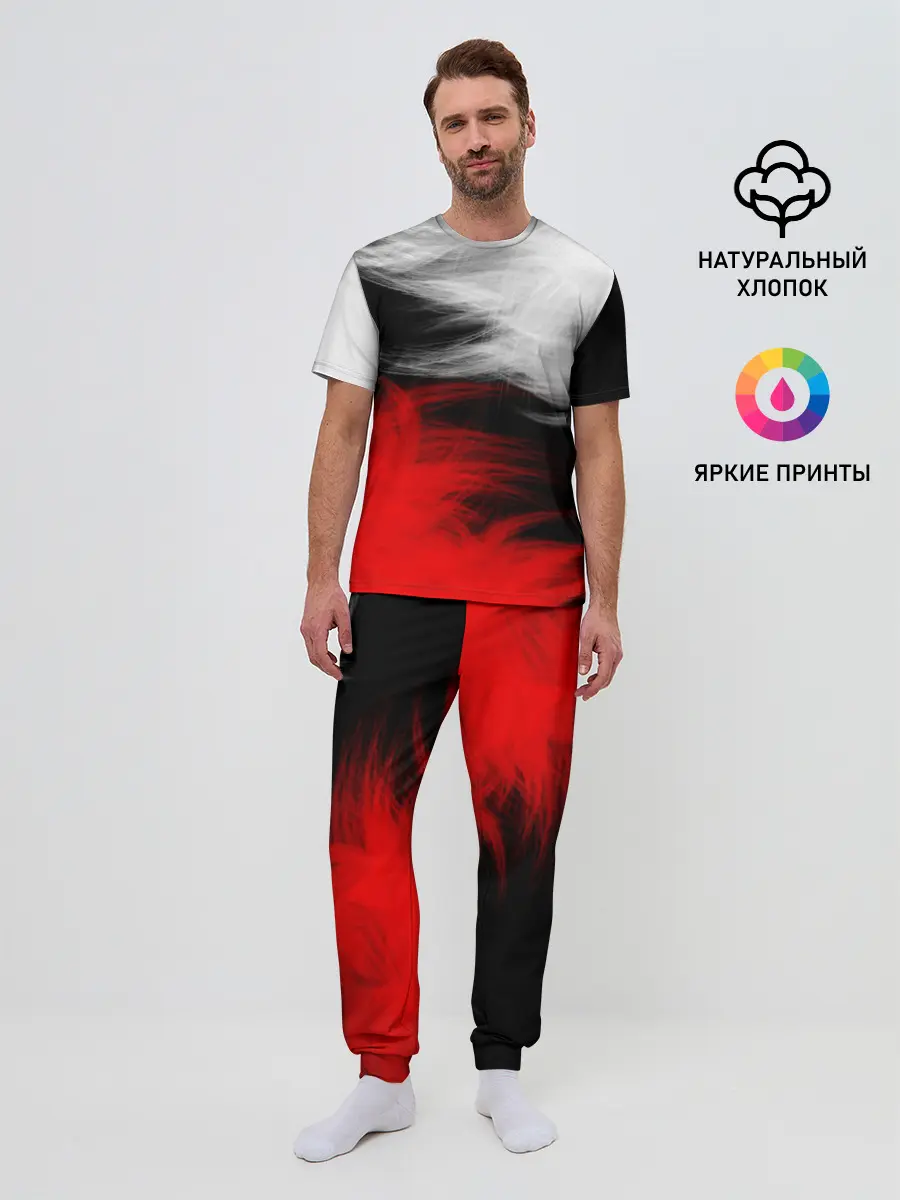 Мужская пижама с брюками / ПЕРЬЯ