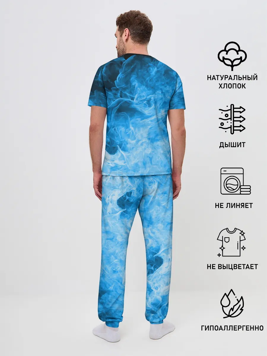 Мужская пижама с брюками / ОГОНЬ BLUE