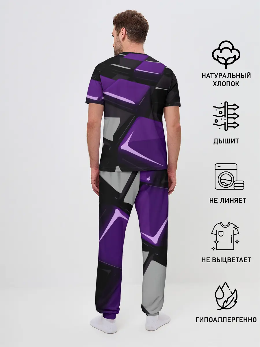 Мужская пижама с брюками / НЕОНОВАЯ ГЕОМЕТРИЯ