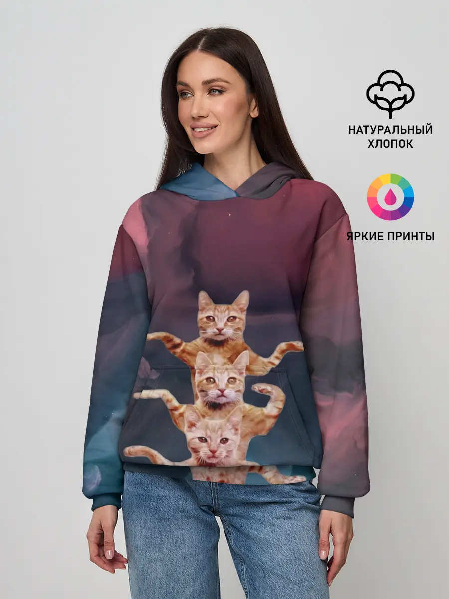 Женское худи / Танцующие коты