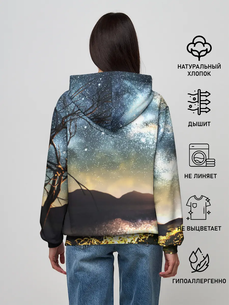 Женское худи / Ночь в горах