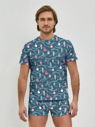 Мужские трусы с футболкой / Новогодняя Ёлка