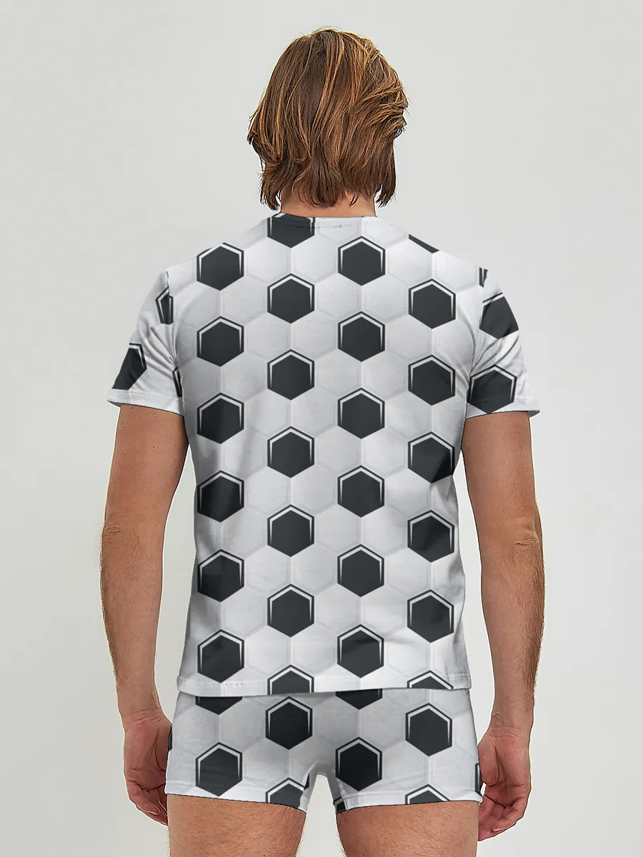 Мужские трусы с футболкой / Текстура футбольного мяча