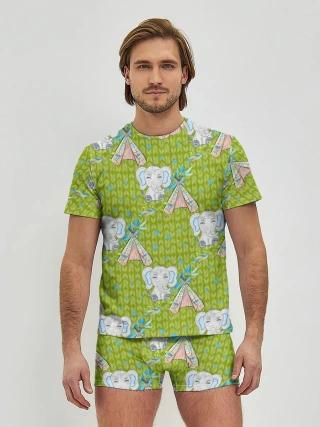 Мужские трусы с футболкой / Слоник и вигвам