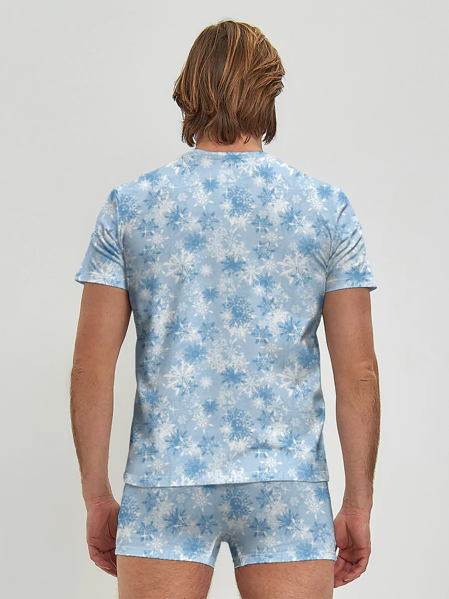 Мужские трусы с футболкой / Морозное Снежное Утро