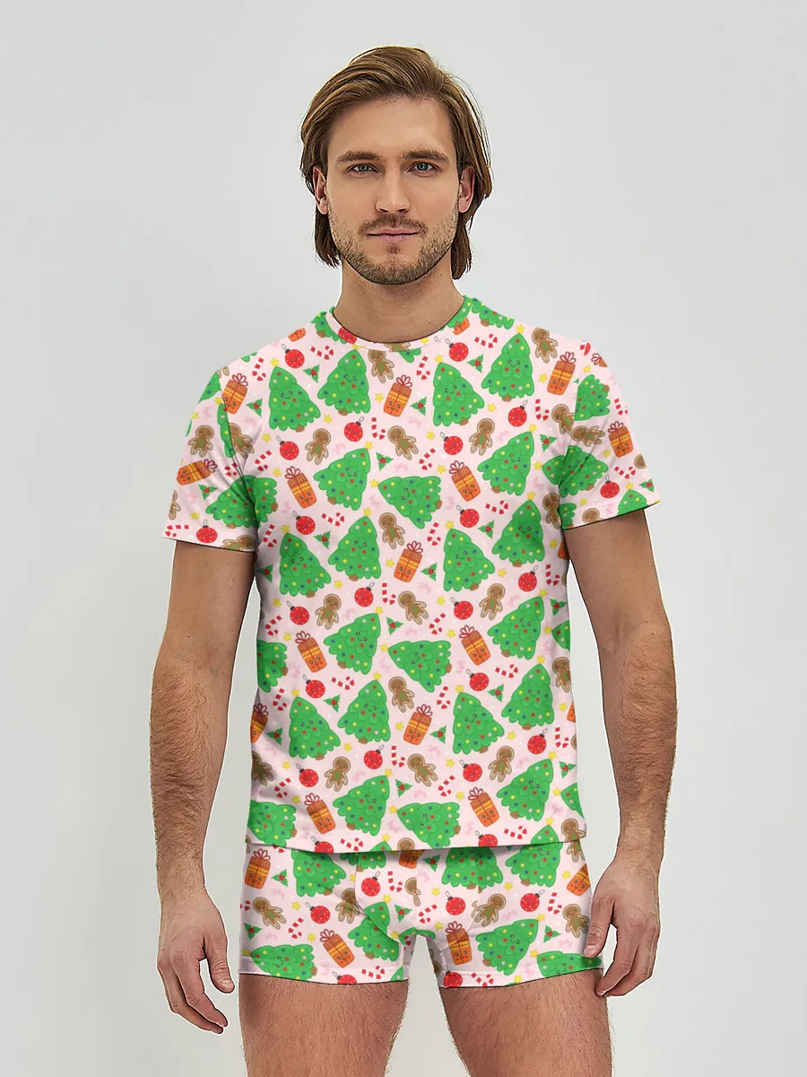 Мужские трусы с футболкой / Новогодние ёлки и подарки