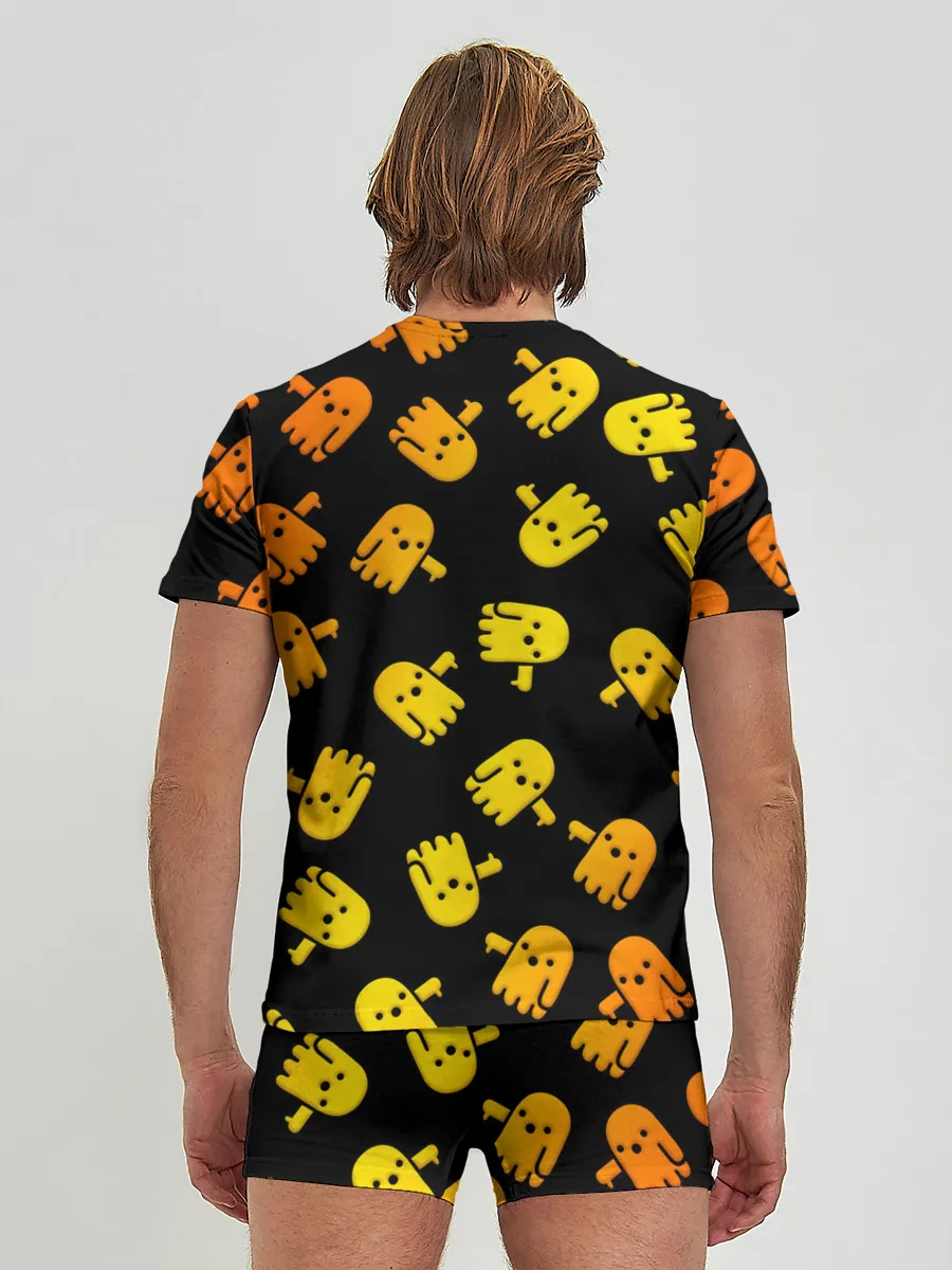 Мужские трусы с футболкой / BOO! ПРИЗРАК, ПРИВЕДЕНИЕ ХЕЛЛОУИН ОРАНЖЕВЫЙ