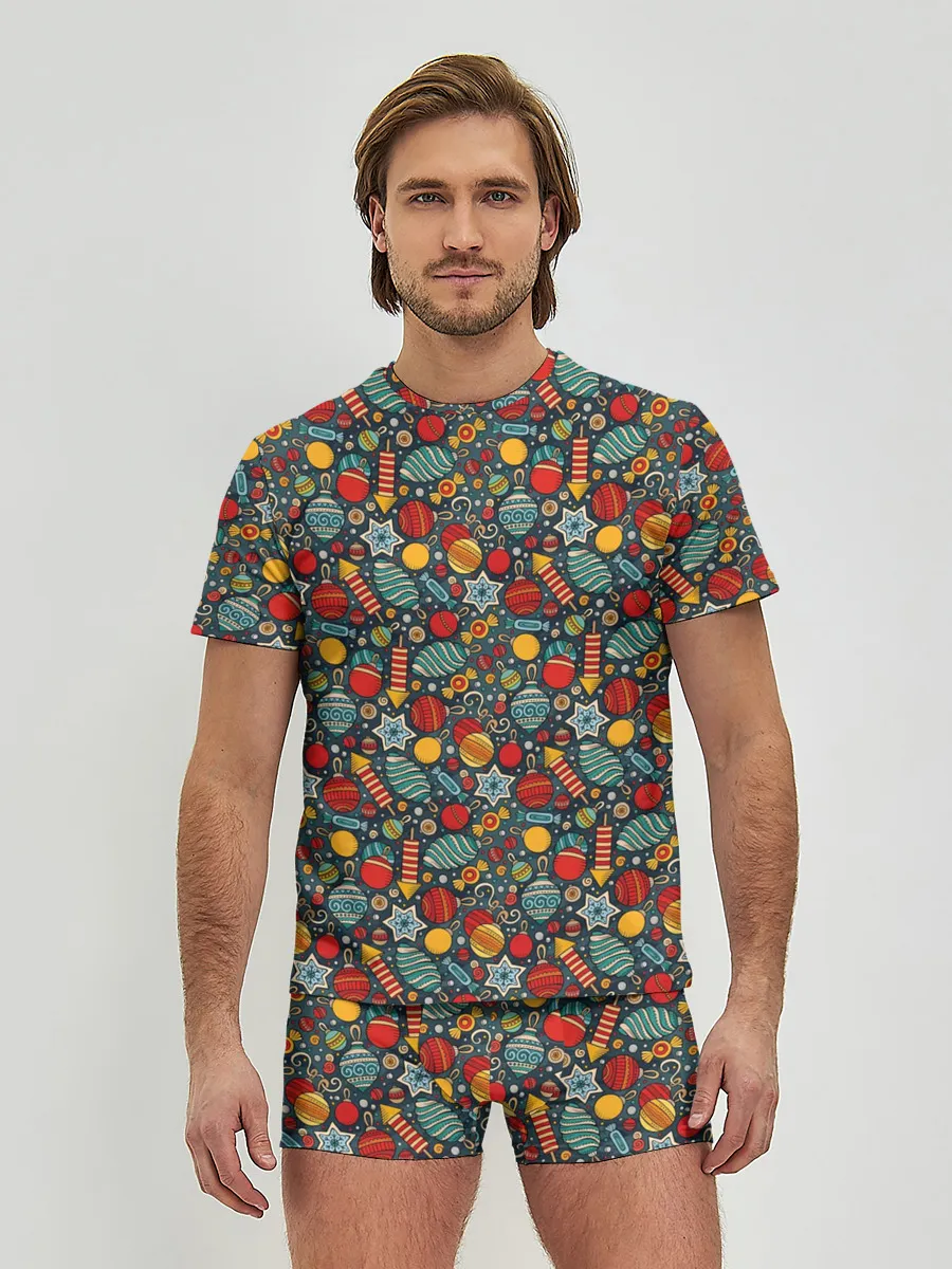 Мужские трусы с футболкой / Новогодняя Праздничная Символика