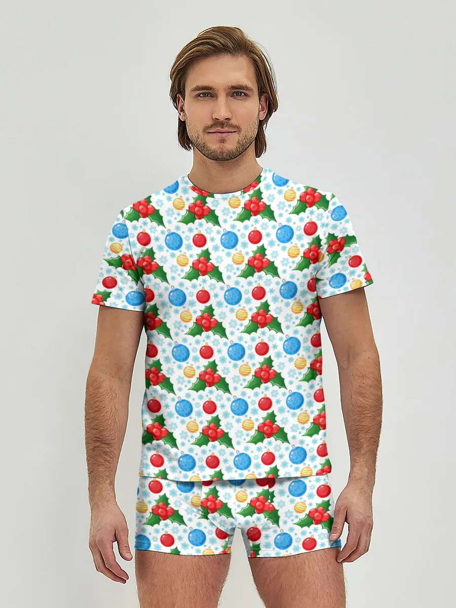 Мужские трусы с футболкой / Новогодняя Символика