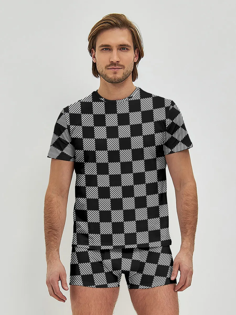 Мужские трусы с футболкой / Шахматные Клетки