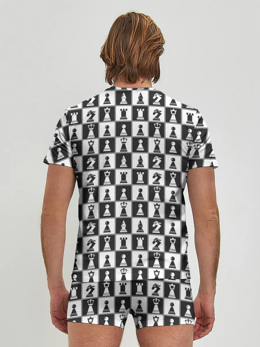 Мужские трусы с футболкой / Шахматы
