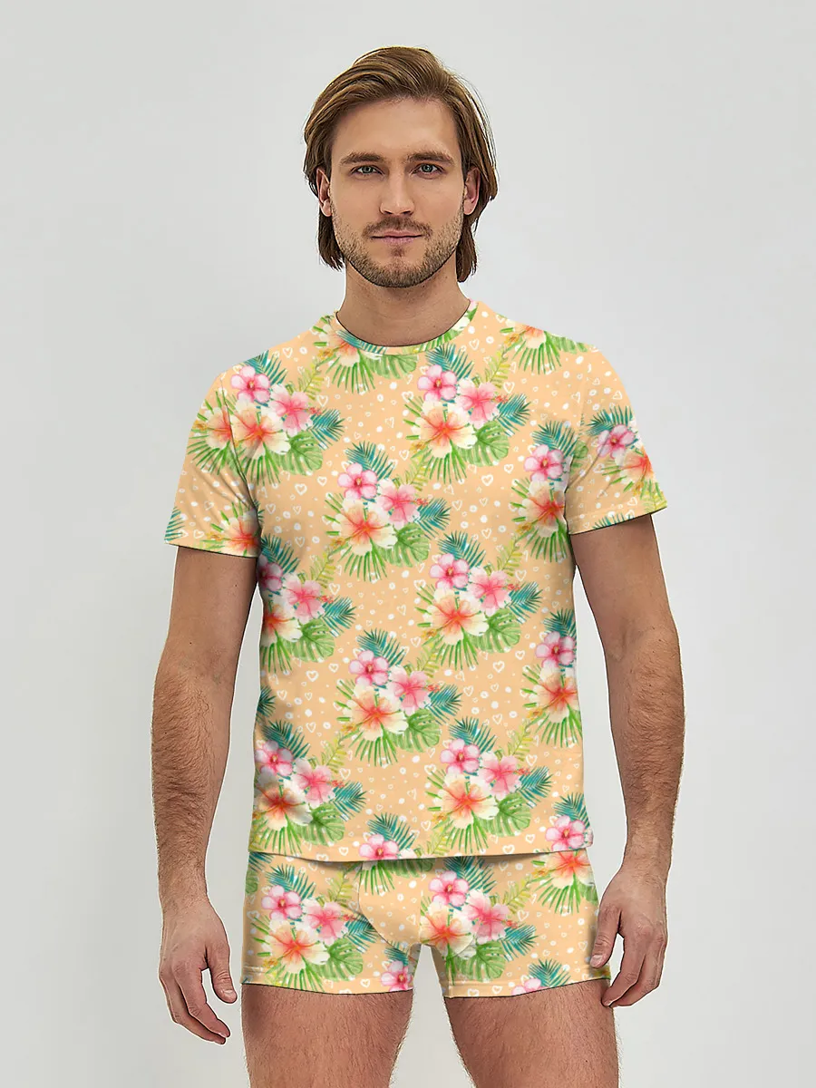 Мужские трусы с футболкой / Гавайские цеты