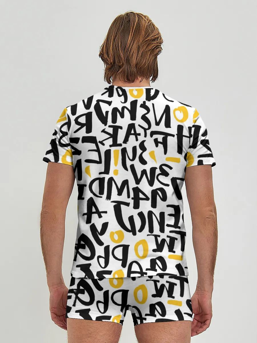 Мужские трусы с футболкой / Буквенный бум