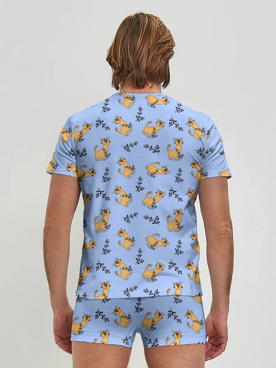 Мужские трусы с футболкой / Радостный кот