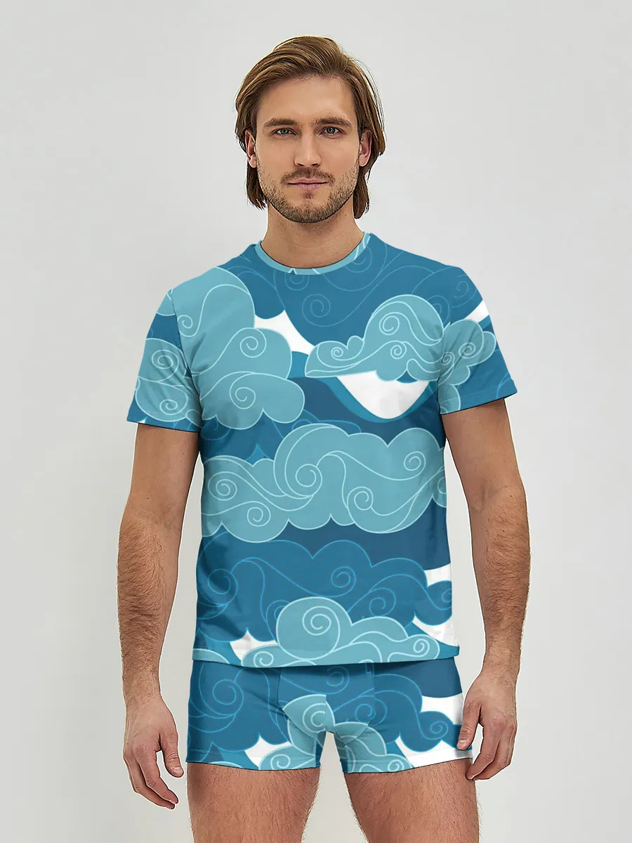 Мужские трусы с футболкой / Облака Греции