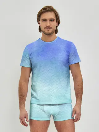 Мужские трусы с футболкой / Небесная синева