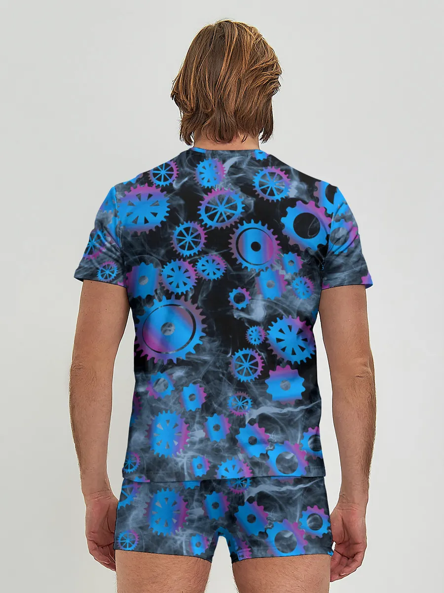 Мужские трусы с футболкой / механизм и дым, стимпанк