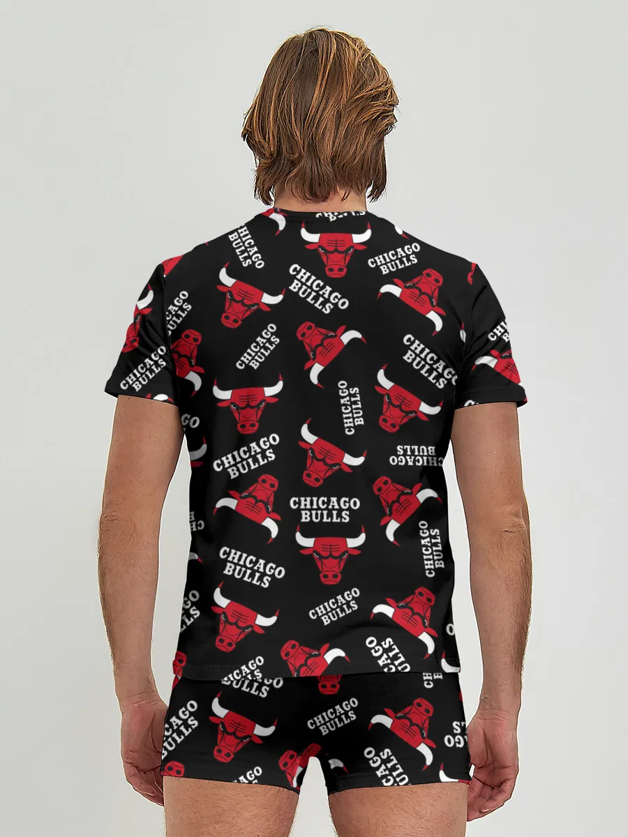 Мужские трусы с футболкой / CHICAGO BULLS БЫКИ УЗОР