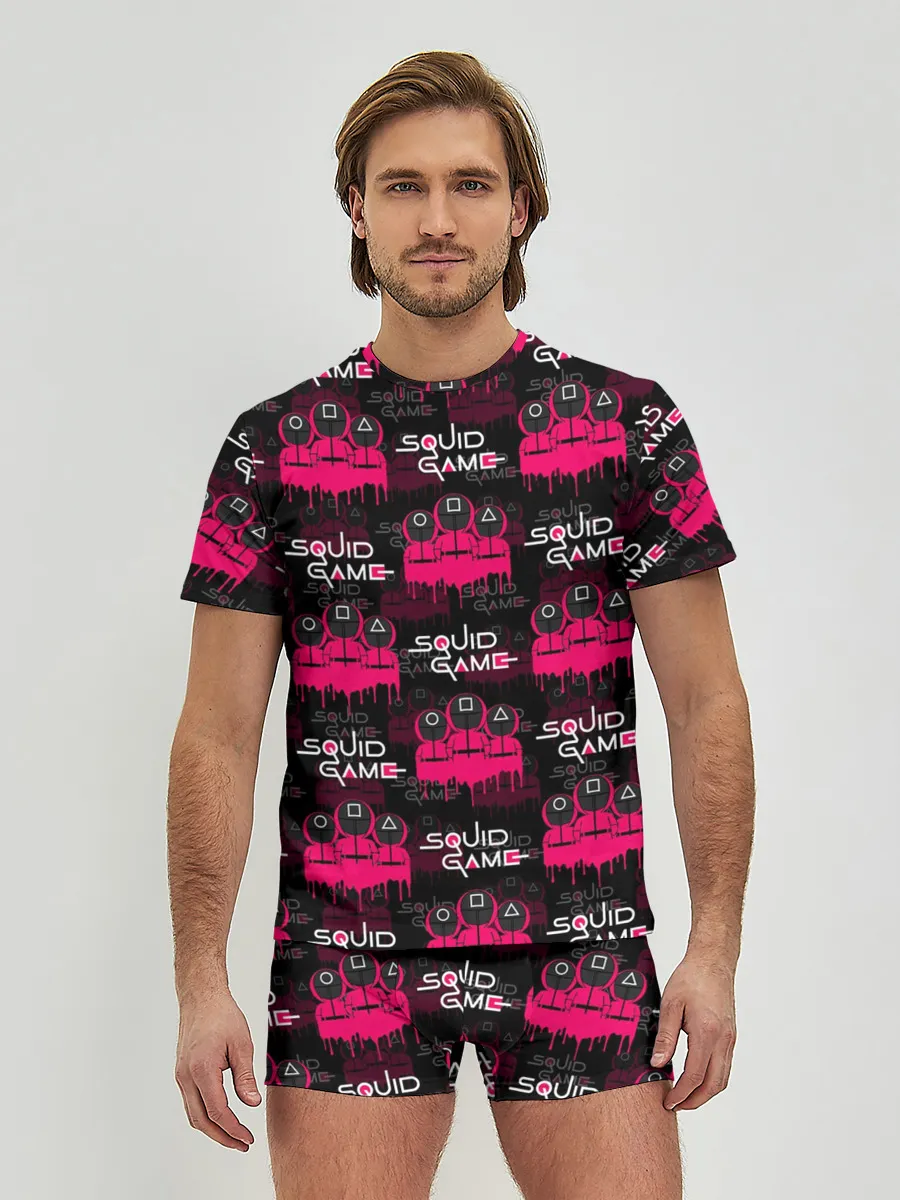 Мужские трусы с футболкой / ИГРА В КАЛЬМАРА / SQUID GAME / PATTERN