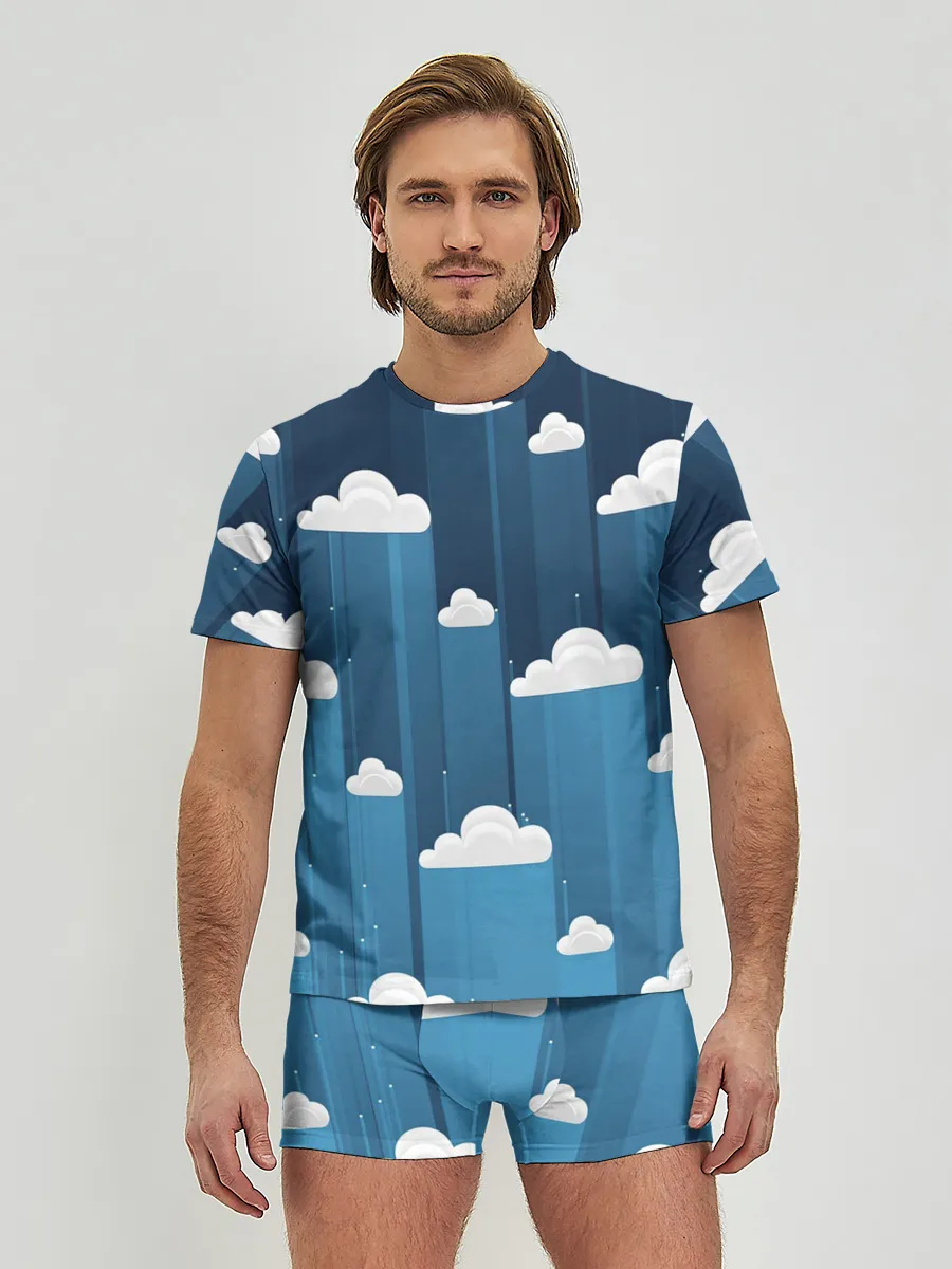 Мужские трусы с футболкой / Облака в очереди