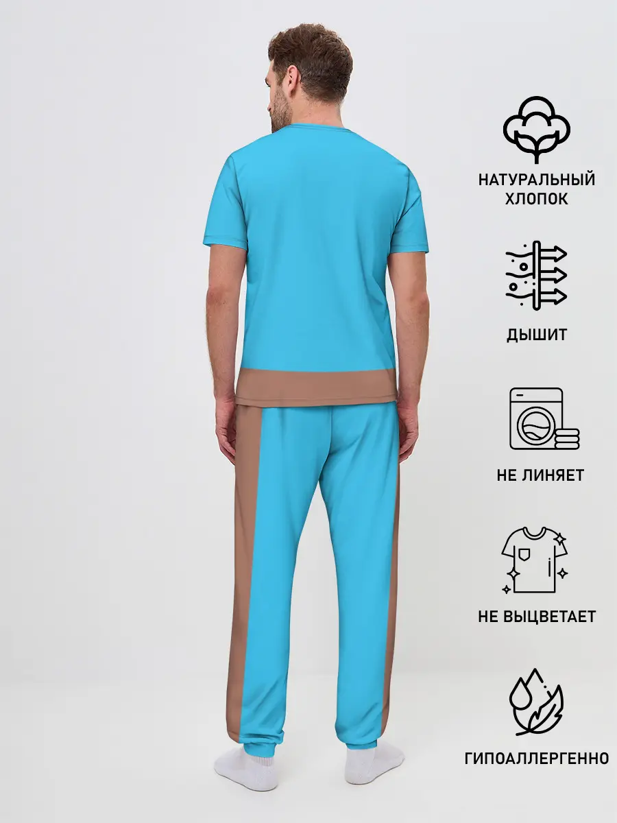 Мужская пижама с брюками / Скелетон геодезист