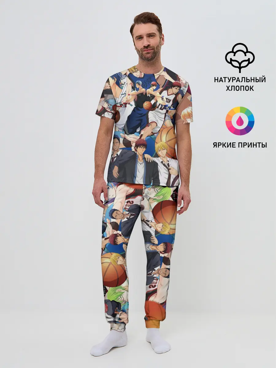 Мужская пижама с брюками / Kuroko no Basket паттерн