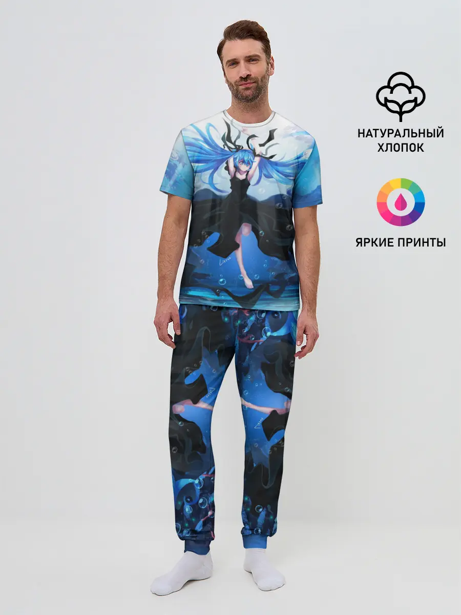 Мужская пижама с брюками / Хацунэ Мику под водой