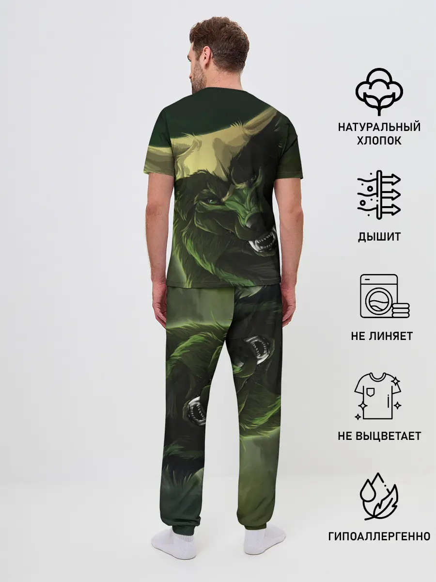 Мужская пижама с брюками / Дикий хищник