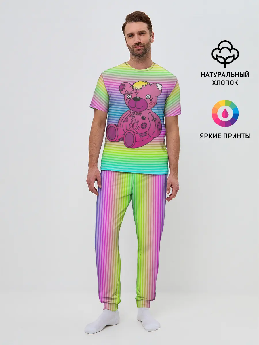 Мужская пижама с брюками / Мишка Lil Peep