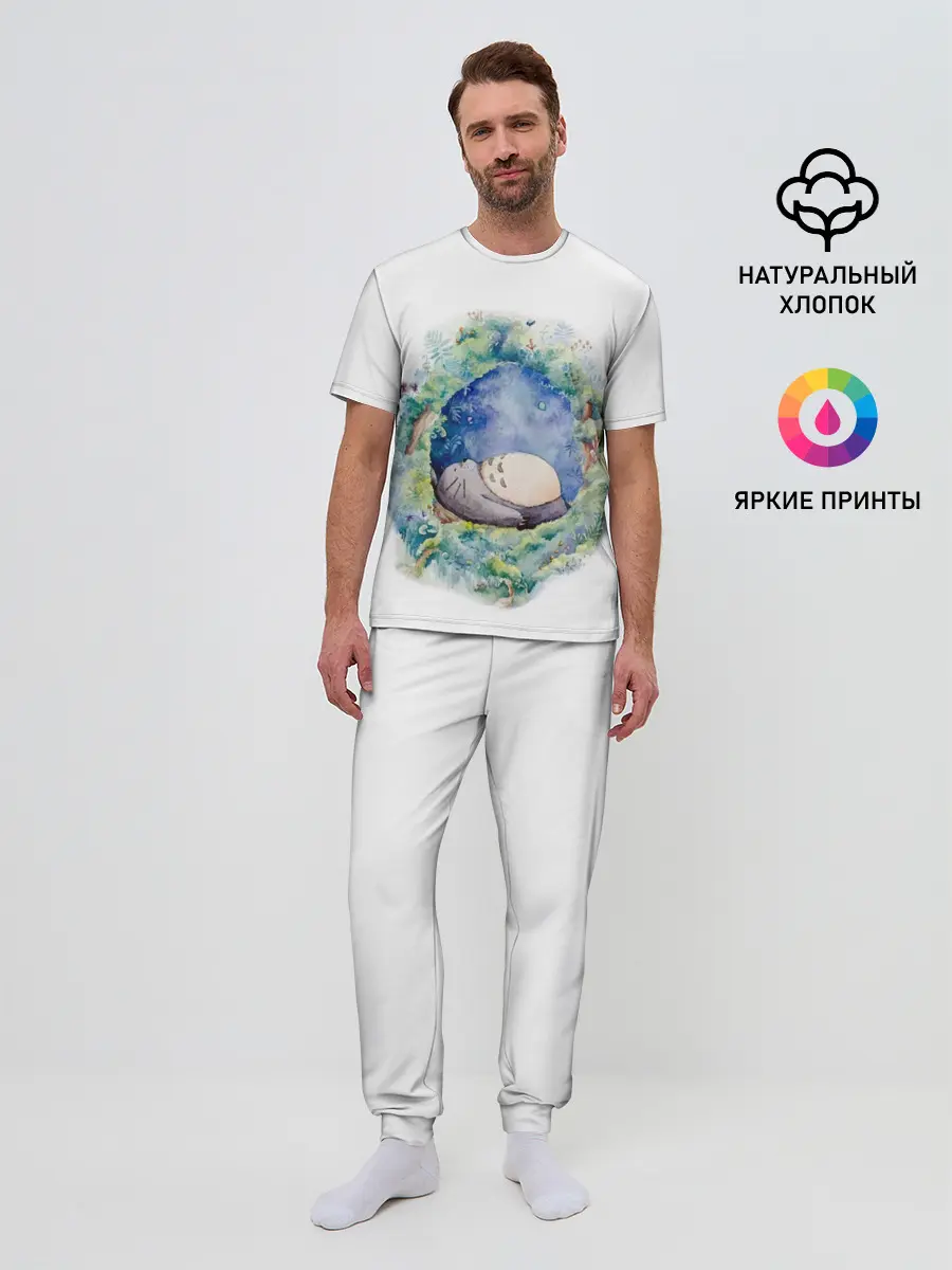 Мужская пижама с брюками / Тоторо спит