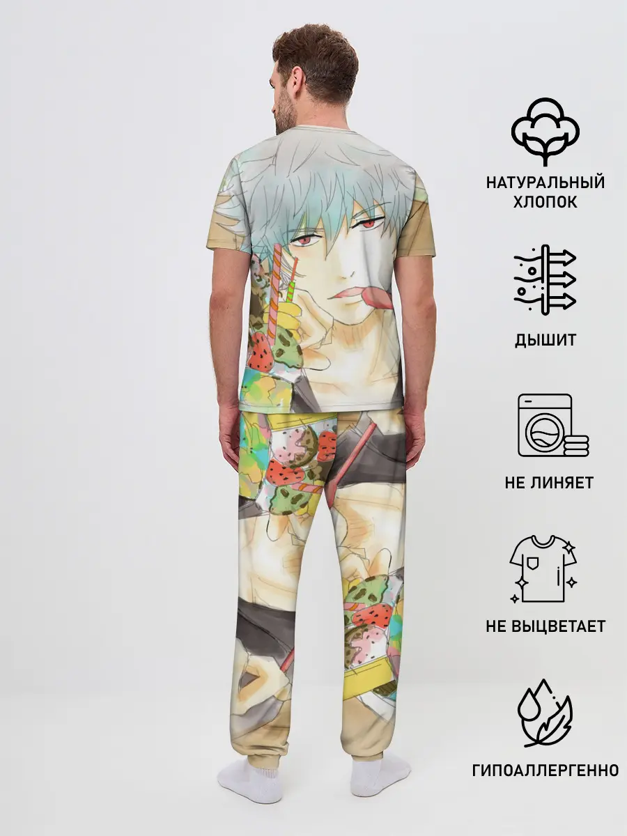 Мужская пижама с брюками / манга Серебряная душа