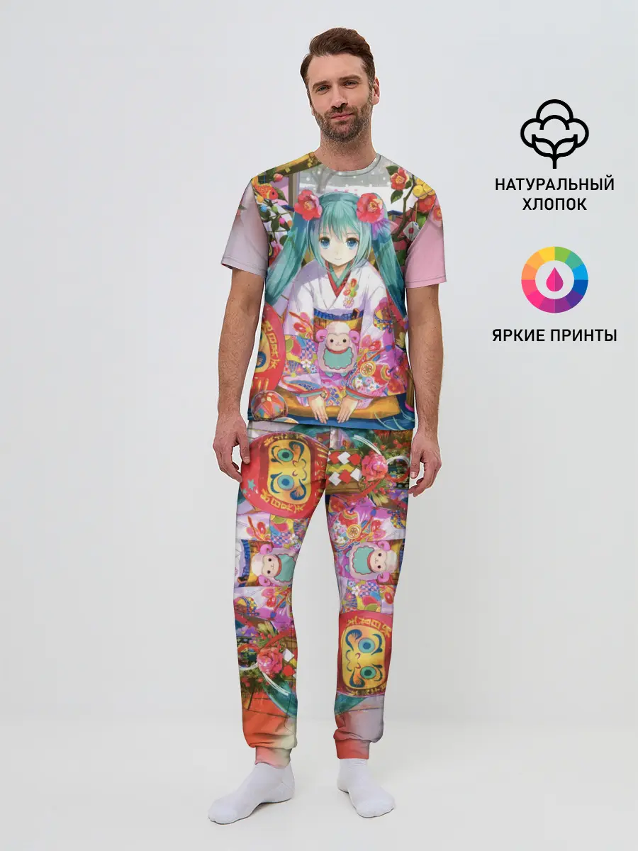 Мужская пижама с брюками / Окно Mika Hatsune