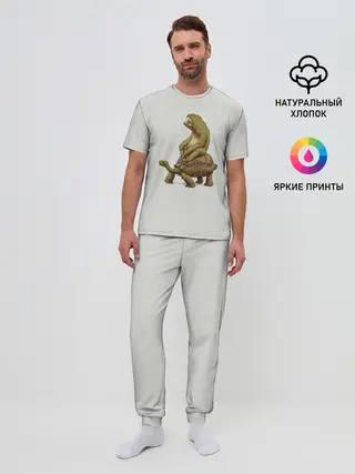 Мужская пижама с брюками / Ленивец и Черепаха