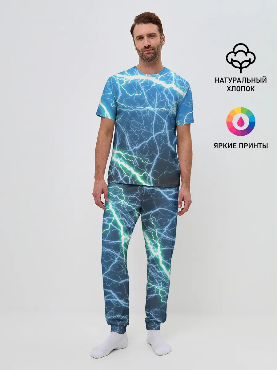 Мужская пижама с брюками / РАЗРЯДЫ МОЛНИЙ