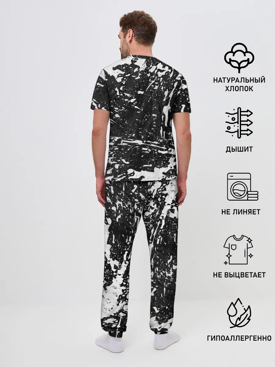 Мужская пижама с брюками / BERSERK лого чб