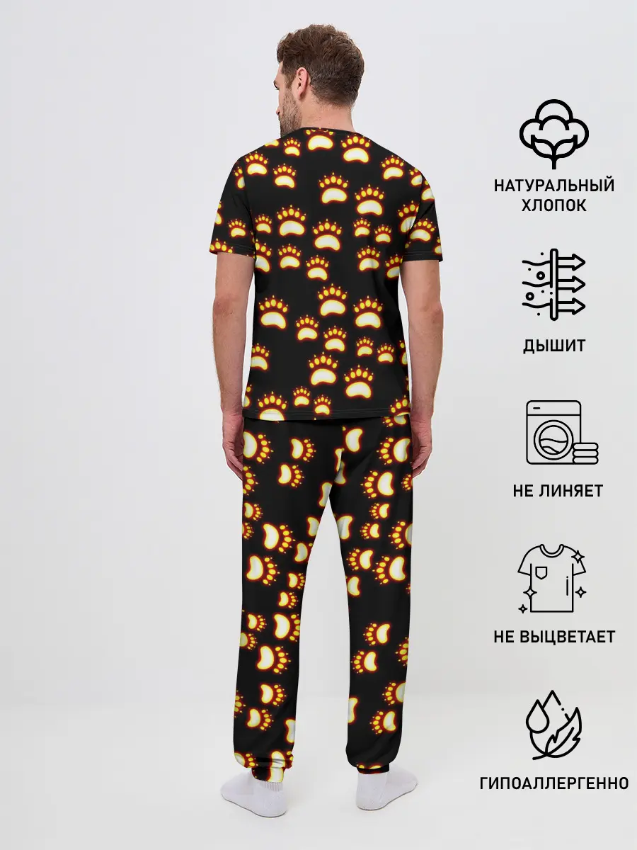 Мужская пижама с брюками / Сила удара медведя