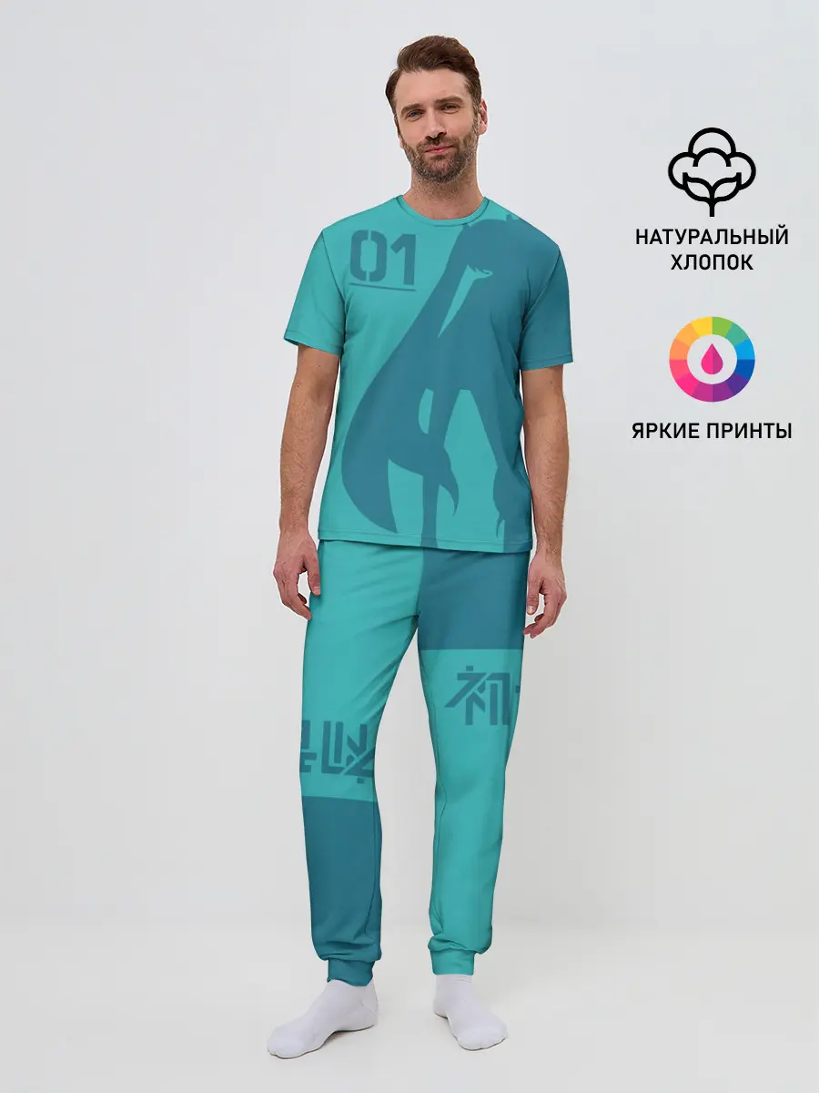 Мужская пижама с брюками / Хацуне Мику 01