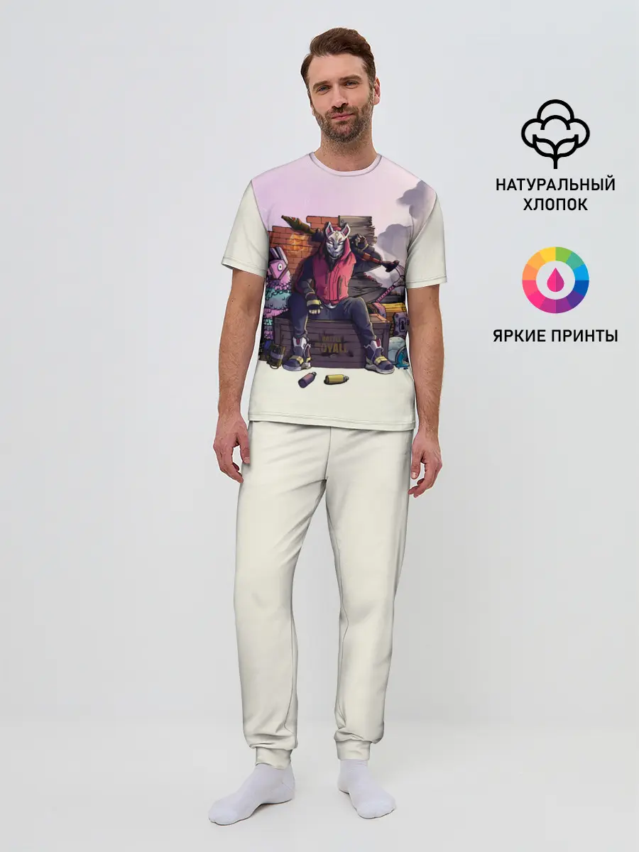 Мужская пижама с брюками / Fortnite. Drift and Lama