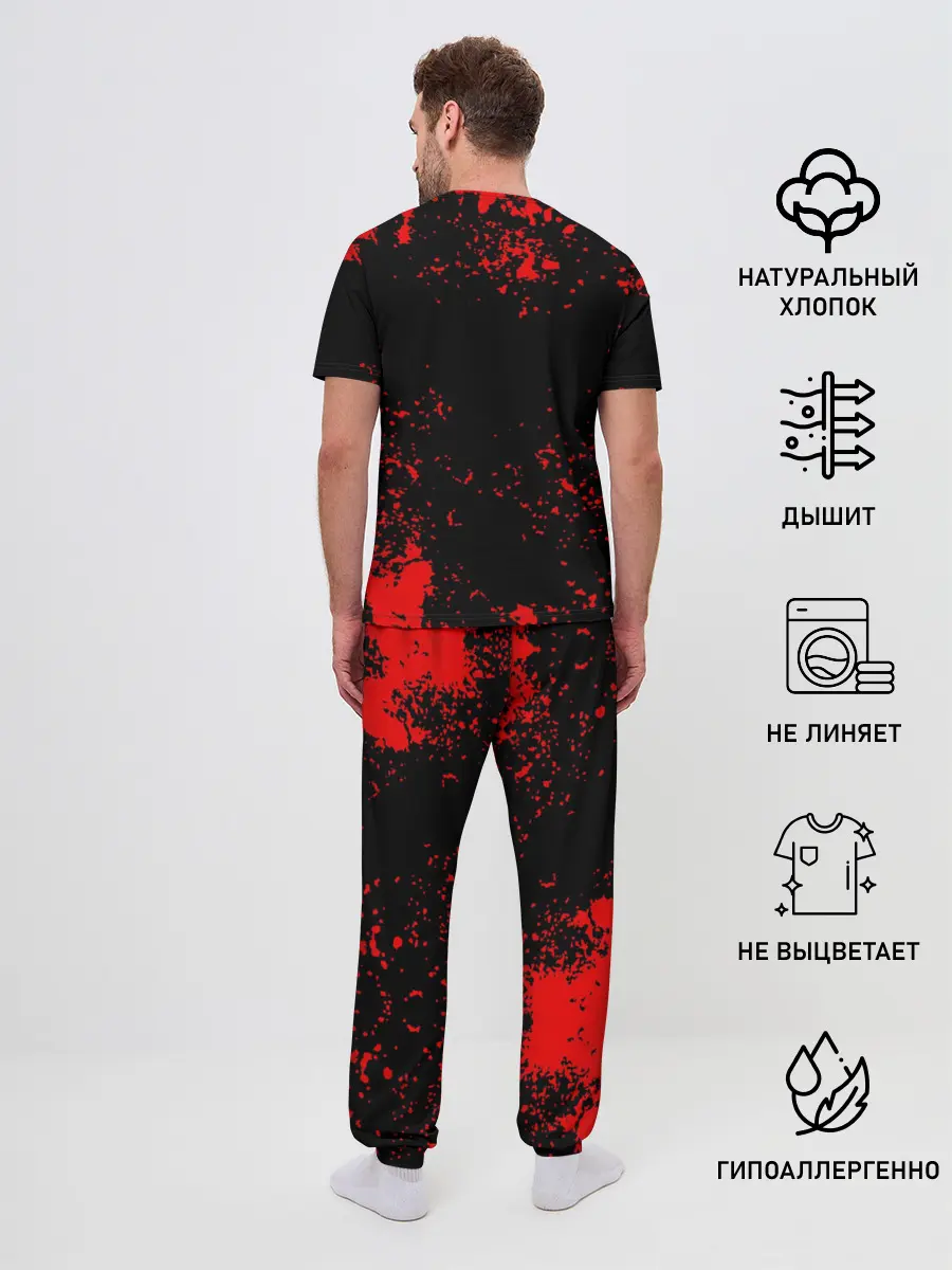 Мужская пижама с брюками / Красный поросенок