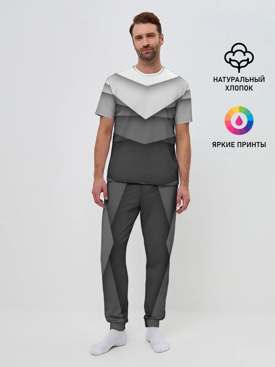 Мужская пижама с брюками / Бумажные полосы