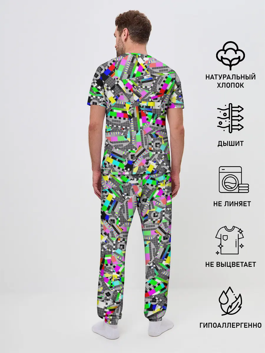 Мужская пижама с брюками / Экран профилактики