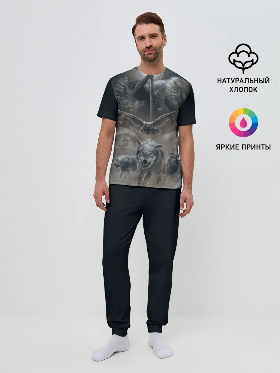 Мужская пижама с брюками / русь