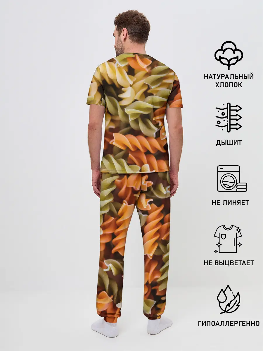 Мужская пижама с брюками / Макароны Спиральки